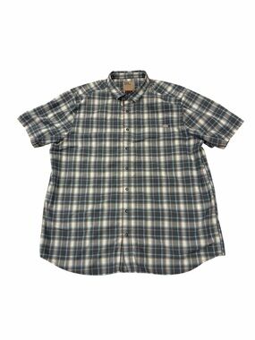 5.11 Tactical Series Shirt Mens Extra Large XL Blue White Plaid Button Snap